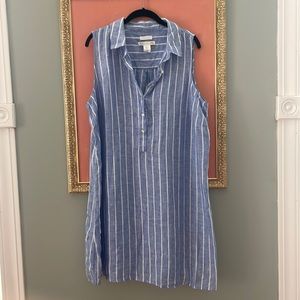 100% Linen Shift Dress C&C California 1X